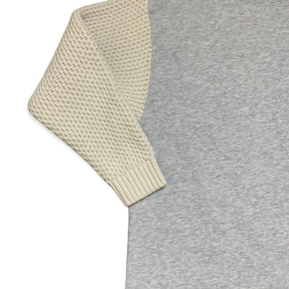 Gymboree Cozy Heather Gray Ivory Sweater Sleeve Sweatshirt Dress Small NWT
